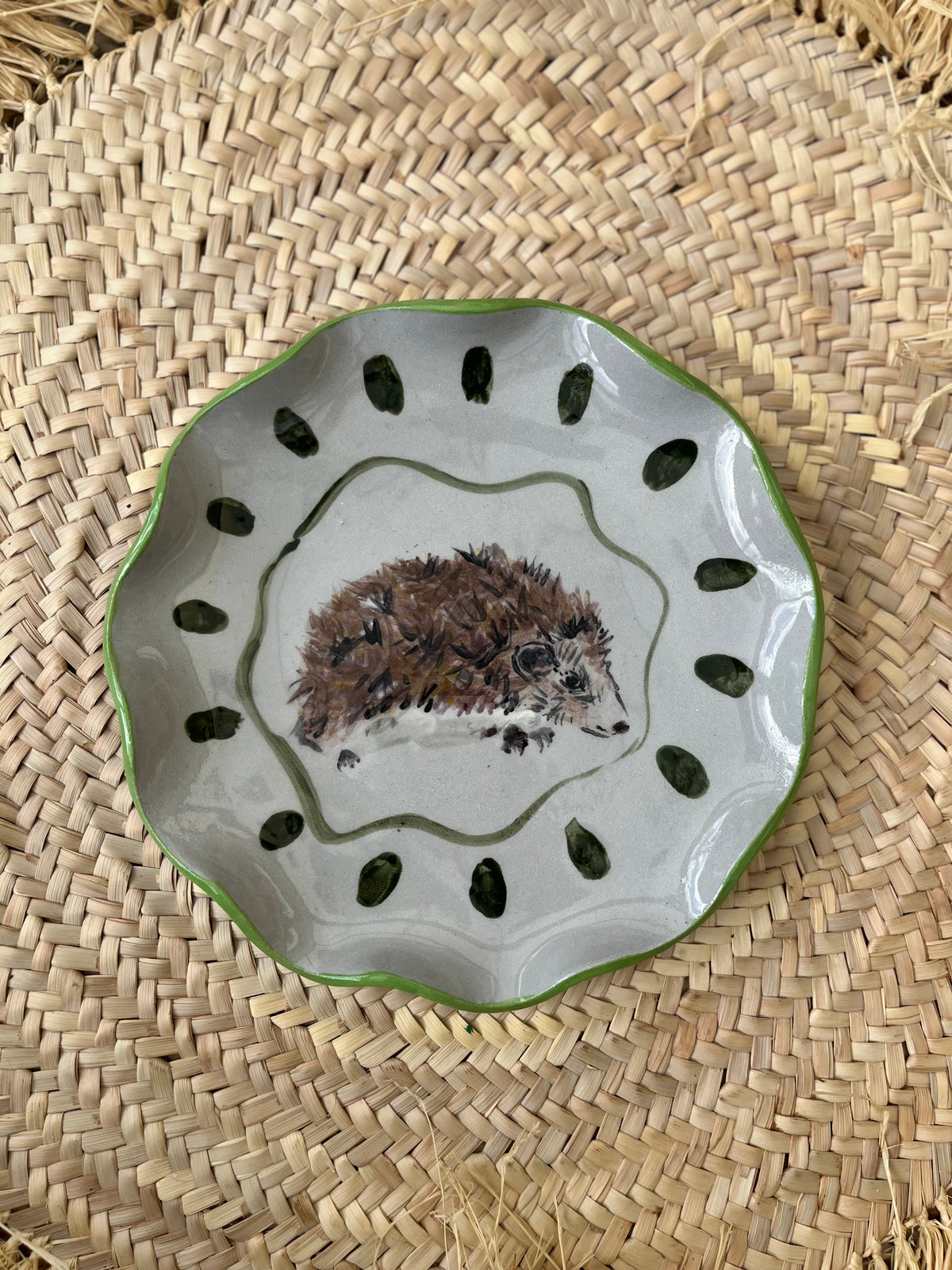 Hedgehog with green wiggles