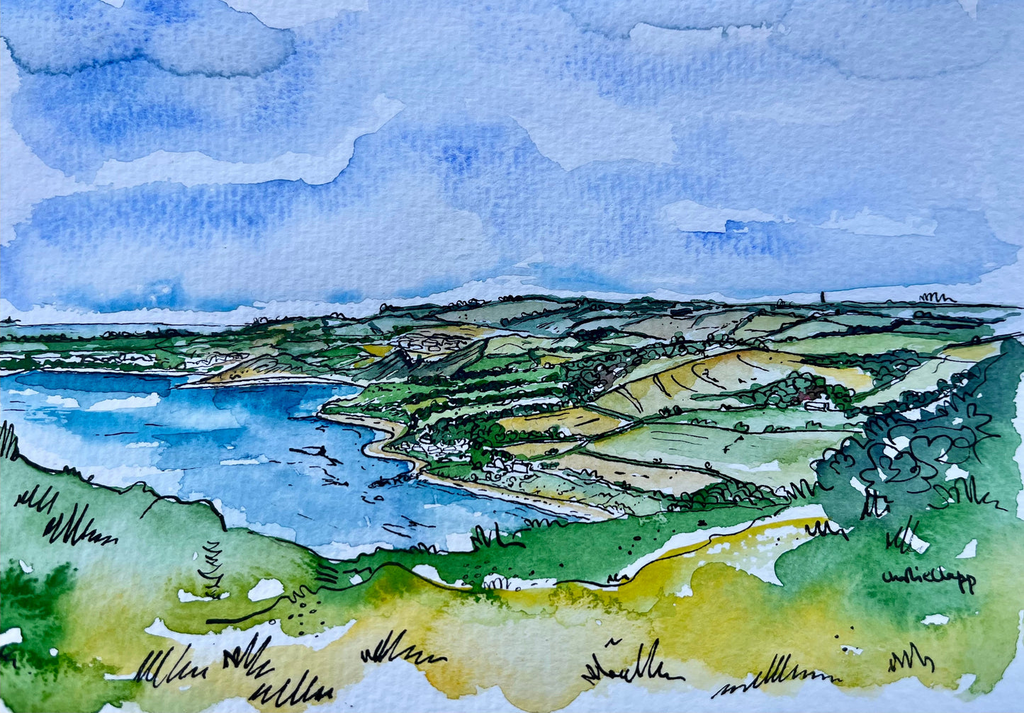 Ringstead Bay from the hill