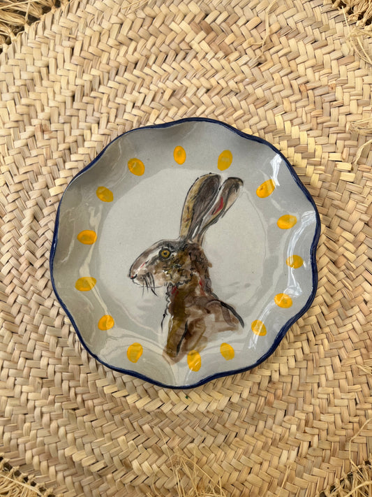 Hare with blue wiggles