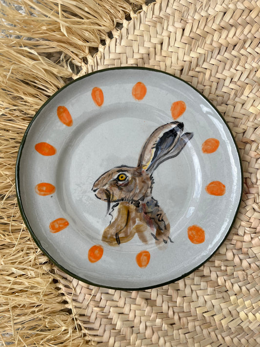 Hare with dark green edge