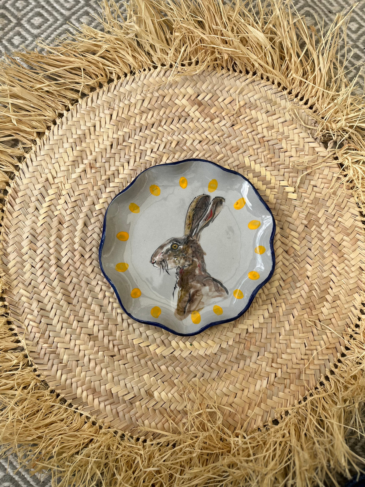 Hare with blue wiggles
