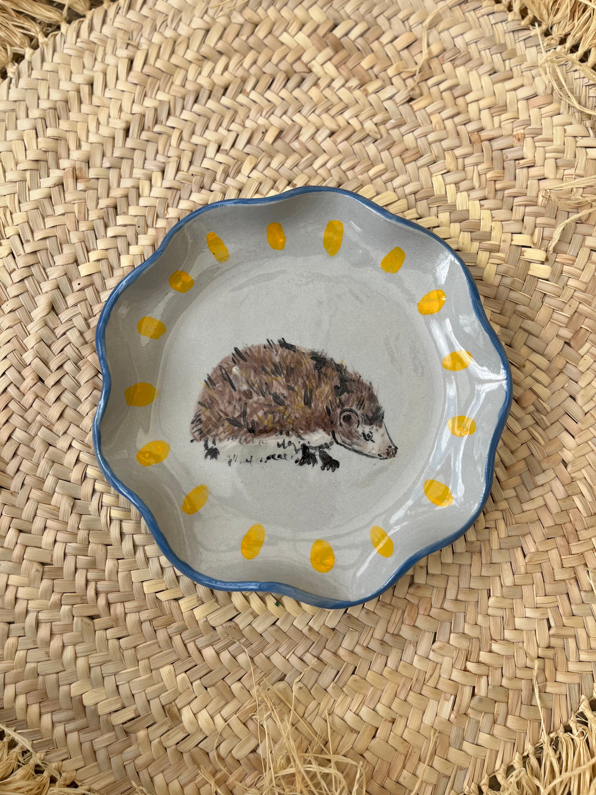 Hedgehog with blue wiggles