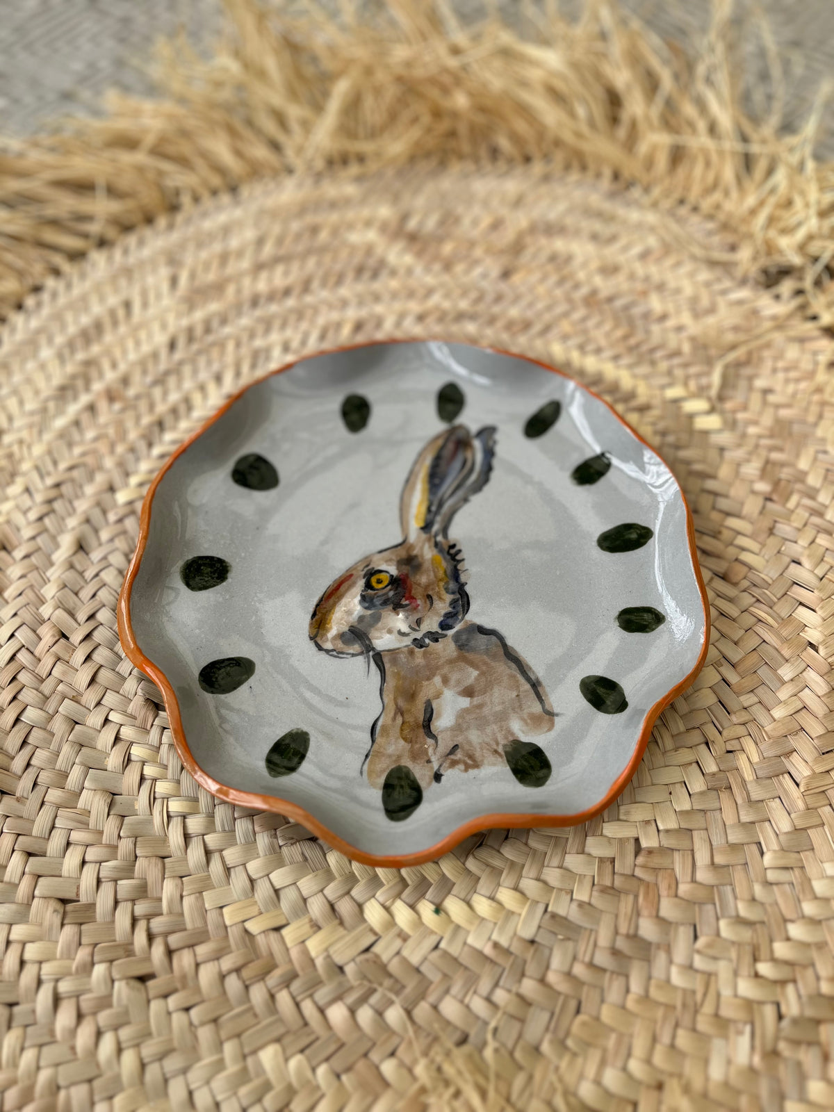Hare with orange wiggles