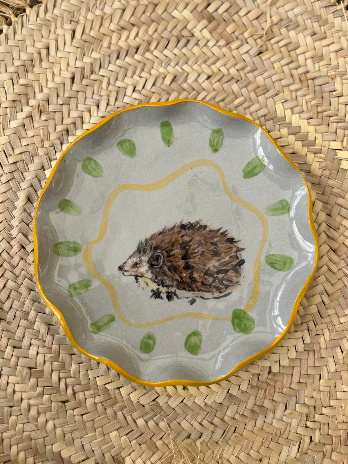 Hedgehog with yellow wiggles