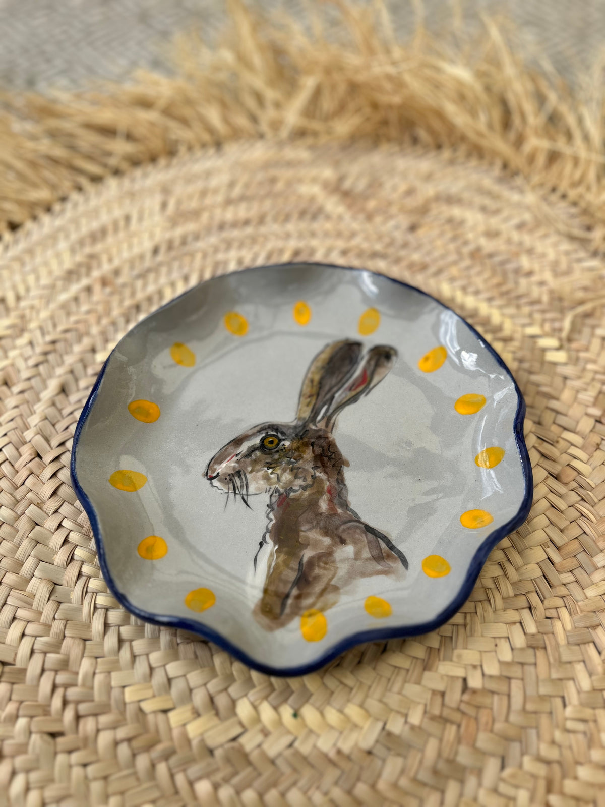 Hare with blue wiggles