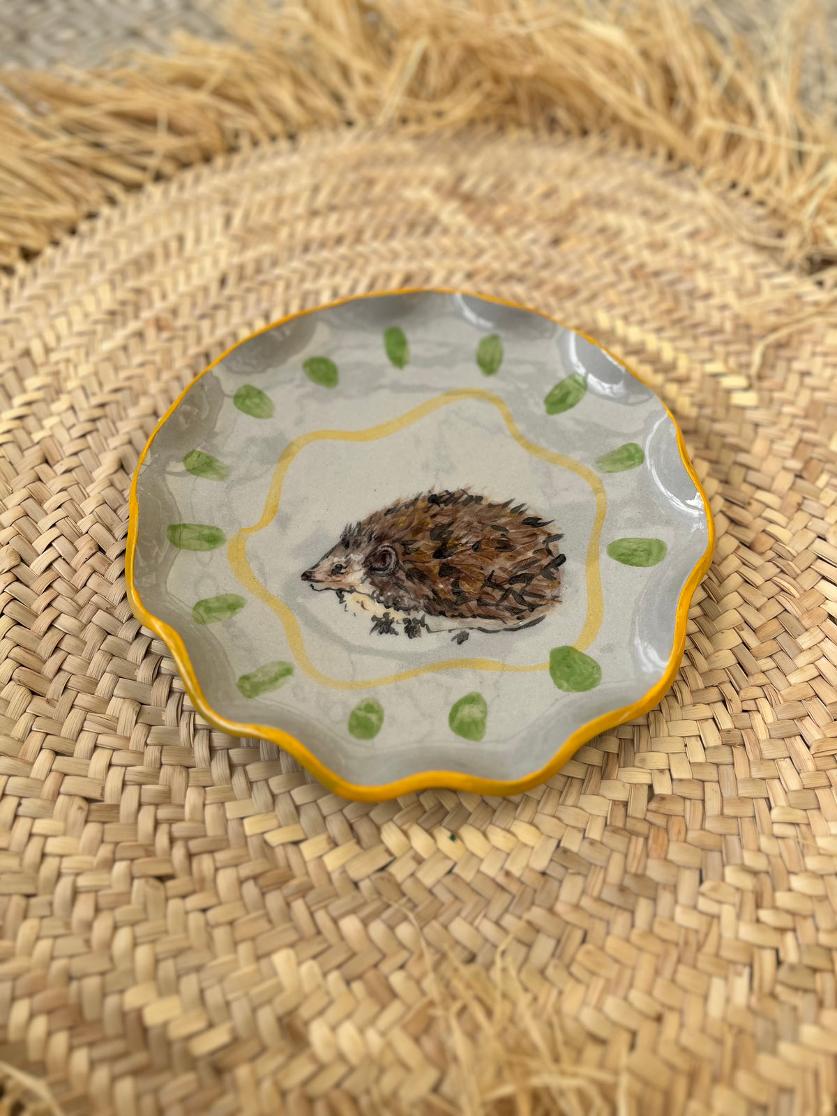 Hedgehog with yellow wiggles