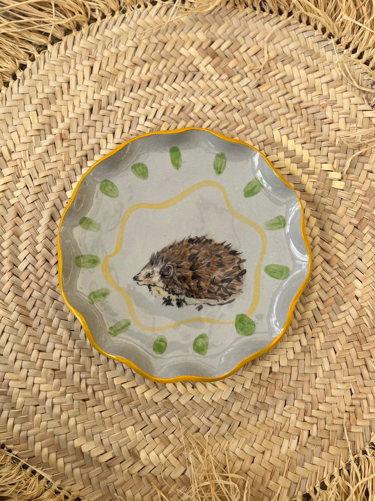 Hedgehog with yellow wiggles